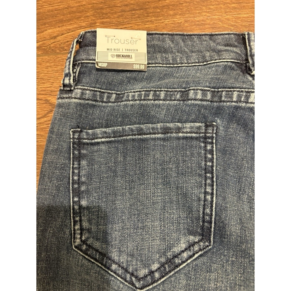 Women's Flare Jeans with Multicolor Chevron Design - Picture 15 of 16